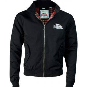 schwarze lonsdale harringtonjacke mit logo stick