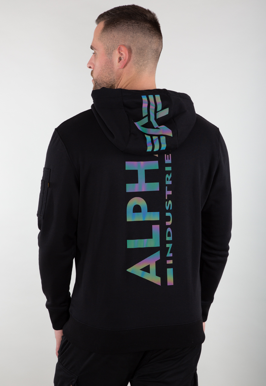 ALPHA INDUSTRIES Back Print Hoody | Rainbow Reflective - Code 69 street- &  sportswear