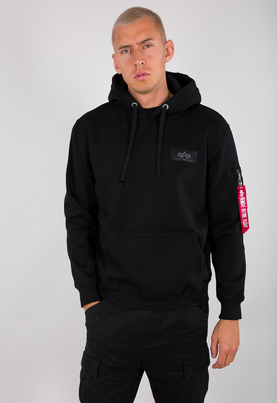 ALPHA INDUSTRIES Back Print Hoody | Black/Reflective - Code 69 street- &  sportswear